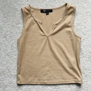 Tan YMI Cropped Tank Top